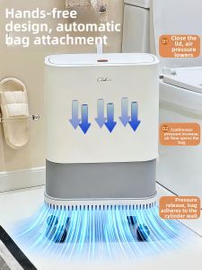 New Large Capacity Movable Covered Home Bathroom Trash Can