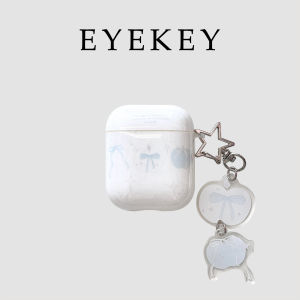 Eyekey Blue Butterfly Knot Silicone Case for  Airpods4/2 Wireless Bluetooth Earphone Protective Cover Suitable for Airpodspro3 New Generations