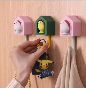 Cute Birdie Hook Retractable Bird Hook Creative Seamless Door Hangers Hooks Stickable Hook Adhesive Strong Load-Bearing