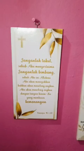 Set Walldekor Hiasan Dinding Motivasi Sehari-hari Injil Alkitab Kristen 6Pcs MDF Tebal