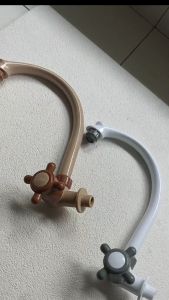 Kran Cuci Piring & Keran Angsa PVC: Kepala Kemudi Putih & Cokelat