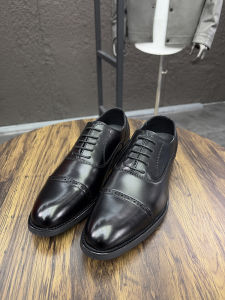 High-End Mens Summer Leather Shoes Comfortable Breathable Commuter Casual Leather Boots round Toe Slip-On Fashionable