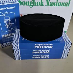 Peci Dewasa Hitam Polos Presiden Songkok Kopiah Laki-laki AZZ07