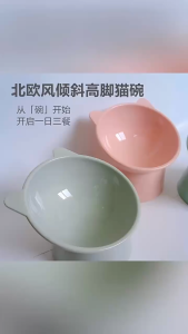 Elevated Pet Feeder Bowl Neck Protection Cat Dog Tilted Food Plate Water Dish Non Slip Feeding