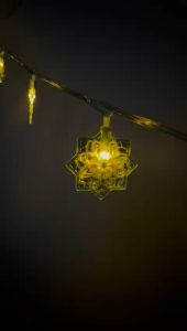 LAMPU HIAS 1.5M IDUL FITRI MOTIF BINTANG SEGI ENAM / LAMPU TUMBLER HIAS LEBARAN 1.5 METER KYN 09337