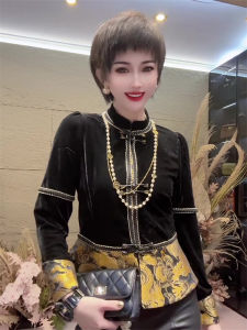 New Chinese Style Small Shirt Womens Fashion Winter Long Sleeve Button up Top Elegant High Quality Trendy Korean Style T-shirt