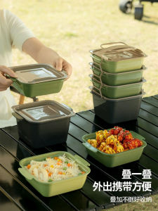 กล่องเก็บอาหารแบบพกพาสำหรับปิกนิกกลางแจ้ง กล่องเก็บอาหารแบบถือได้สำหรับเก็บอาหารและผลไม้ กล่องเก็บอาหารแบบปิดได้ดี กล่องเก็บอาหารแบบป้องกันการเสื่อมสภาพ