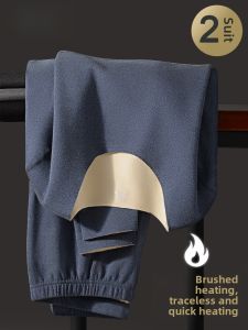 Mens Thermal Underwear Set Luxury Wool Silk Fleece Lined Seamless Warmth Inner Wear Bottoming Long Sleeve Crew Neck Outfit