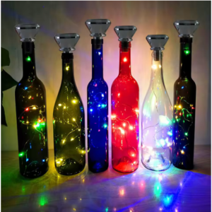 Solar Powered Bottle Stopper String Lights 20 LED Waterproof Fairy Lights for Garden Patio Bar Holiday Party Decor