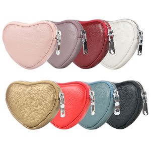 Hoàng Gia Bagger Ví đựng xu Giày nữ chất liệu da thật dễ thương hình trái tim ví dây kéo xung quanh túi lưu trữ với Keychain 1635