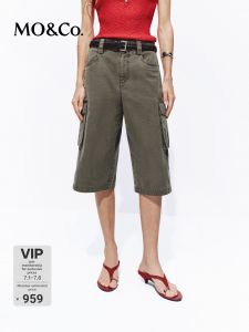 MO&Co. | Military Style Vintage Faded Cotton Work Shorts
