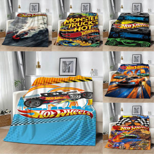 Bandai | Racing Car Game H-Hot W-Wheels Cartoon Flannel Blanket Soft Throw Blanket Art For Home Decor Bedroom Bed Sofa Picnic Fans Gift