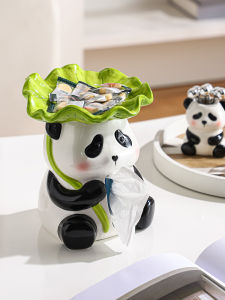 Hộp Đựng Khăn Giấy Bằng Gốm Sứ Panda Sang Trọng Dùng Trong Nhà Phòng Khách Bàn Trà Hộp Đựng Khăn Giấy Sáng Tạo Giá Đỡ Trang Trí