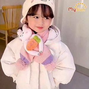 Set mũ nón khăn len trùm đầu cho bé trai - gái 1 2 3 4 5 6 7 8 tuổi mùa đông đẹp MySun