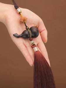 Automobile Hanging Ornament Within Car Hanging Ornament High-Grade Ebony Gourd Peach Wood Car Rearview Mirror Pendant Ornaments Safe Mens Handmade