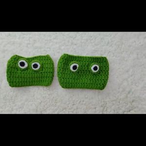 หมวกแมวลายกบน่ารัก หมวกถักสัตว์เลี้ยง หมวกสุนัขนนาดเล็กใส่ได้ สีสันสดใส