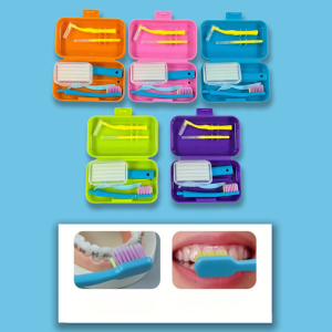 Travel Portable Orthodontic Oral Dental Cleaning Kit Foldable Toothbrush Orthodontic Wax Interdental Brush Oral Cleaning Care