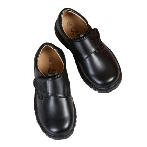 Boys Black Leather Shoes Performance Childrens Shoes Genuine Leather Dress Flower Childrens Shoes Fashion Baby Shoes Soft Bottom Stage Shoes