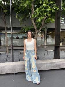 พร้อมส่ง Shadesofyoubkk Solo Jeans ยีนส์เกาหลีขากว้างแต่งขาด