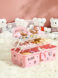 Hộp Đựng Đồ Trang Trí Tóc Cho Bé Gái Nhiều Lớp Dung Tích Lớn Hộp Đựng Đồ Trang Sức Búp Bê Hộp Đựng Dây Buộc Tóc Cho Trẻ Em