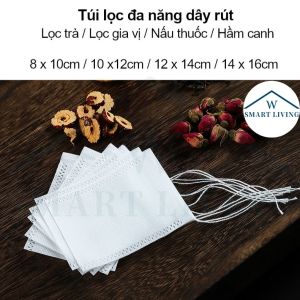 Túi lọc trà lọc cà phê dây rút nhiều kích cỡ 8x10cm 10x12cm 12x14cm 14x16cm Gia Dụng Thông Minh đa dụng tiện lợi lọc gia vị hầm canh