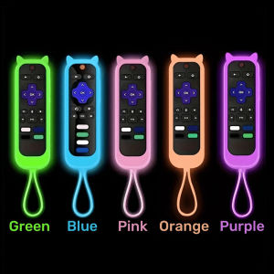 Silcone Remote Control Cover For Roku TV Remote/Roku Simple Remote/Roku Voice Remote (Not With Headphone Jack) For SchoolOffice