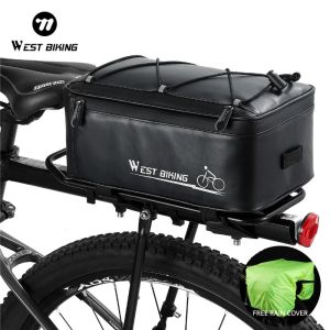 【Free Rain Cover】WEST BIKING Waterproof Bike Trunk Bag Reflective Bicycle Bag Luggage Carrier Tail Seat Pannier Pack Cycling Seat Saddle Bag