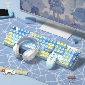 AULA | Gaming & Office Use Mouse and Keyboard Headset Combo