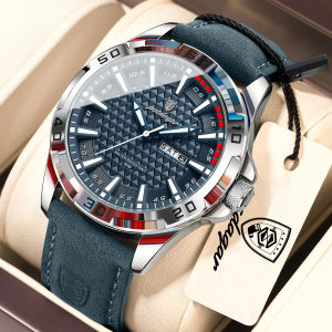 POEDAGAR | POEDAGAR Original Casual Men Watch Waterproof Luminous Date Week Man Clock Quartz Leather Luxury Fashion Mens Watches Reloj+Box