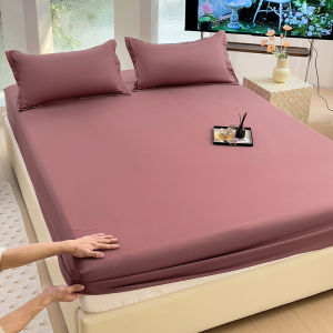 Fitted Sheet Mattress Cover with Elastic Band Bed Sheet Single Double Queen Size Bedsheet Fit Sheet (Excluding Pillowcases)