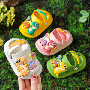 Kids EVA Clogs with Cute Dinosaur Charms Soft Sole Slip-On Sandals For Children Comfortable Boys Girls Outdoor Footwear
