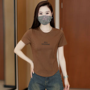 Summer 2025 New Short Sleeve T-Shirt round Neck Versatile Fashionable Youthful Conceal Slimming Trendy Inner Wear Casual Cotton