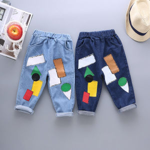 Casual Style Boys Jeans Spring Autumn Fashionable Long Pants for 1-3 Years Old Kids Comfortable Cotton Polyester Blend Denim
