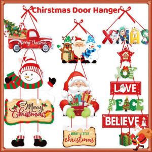 Christmas Door Hanger New Year Party Pendants Xmas Tree Hanging Oranments Santa Claus Wall Decor