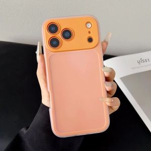 เคสโทรศัพท์แบบใสสีพื้น 2 in 1 สำหรับ Apple iPhone 17Air 17 16 Pro Max หน้าต่างขนาดใหญ่ กันกระแทก โปร่งแสง