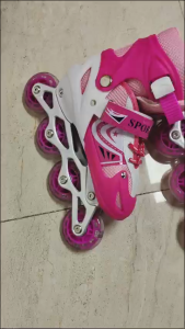Kids inline skate Roller Skate 2in1 Adjustable 4 wheels kasut roda budak perempuan roller shoes
