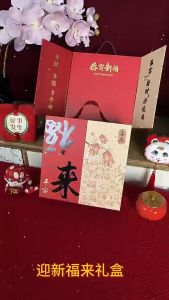 手提新年礼盒包装盒 春节送礼包装 Chinese New Year Gift Box Carry Handle Festive Packaging