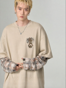dangerouspeople | Two-layer Design Loose Versatile Long-sleeve T-shirt