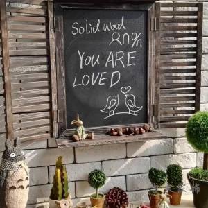 HUIYANGXU | Vintage European American Country Style Coffee Shop Bar Decoration Fake Window Decor with Chalkboard
