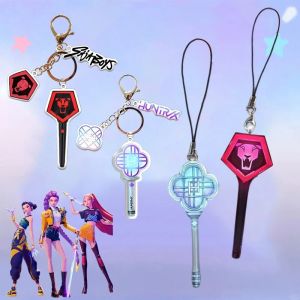 Move K-Pop Demon Hunters Acrylic Keychain Cute Cartoon Saiaboy Key Ring Pendant Fashion Friend Birthdag Gift Backpack Decoration