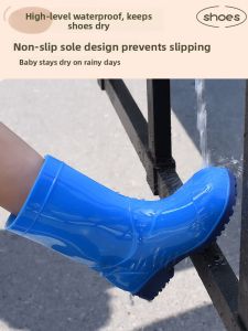 Childrens Rain Boots Womens Style Waterproof Non-slip Shoes for Kindergarten Kids Baby Toddler Nursery Water Shoes