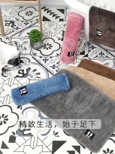 Thảm chùi chân lông cotton thảm lau chân sàn nhà tắm siêu thấm hút nước chống trơn trượt với mặt đáy cao su