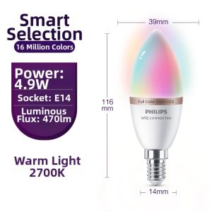 Philips | Energy-saving Bright Smart Voice Controlled Ambient Colored E27 LED Bulb