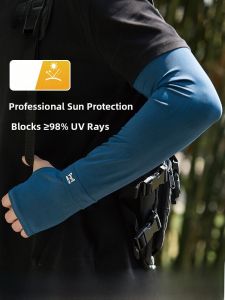 Miiow | Mens Ice Sleeve Sunscreen Breathable UV Protection Long Sleeve Cycling Sport Ice Sensation Summer New Style Nylon Fabric
