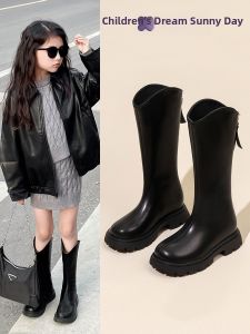 New Winter Girls Fur-lined Leather Boots