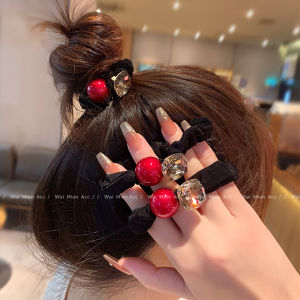Fashionable Pearl Hair Ties for Women Diamond Encrusted Hair Bands Hair Accessories Korean Style Fresh out Hair Ornaments
