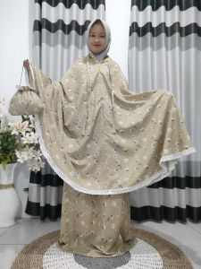 Mukena Rayon Wanita Bahan Adem Dewasa Motif Flow