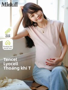 MIDULI | Áo Thun Mang Thai Che Bụng Không Lộ