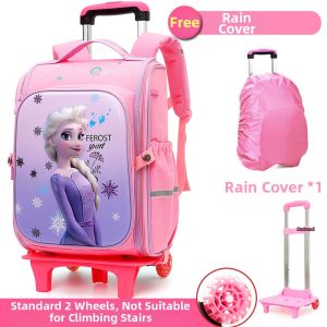 KABUYOUSI | Lightweight Waterproof Detachable Six-wheel Climb Stair Roller Backpack for Girl Students