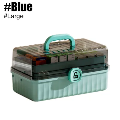 1PCS Art Craft Organizer Storage Box with 3 Layer Multipurpose Plastic Tool Box with Handle for Sewing Art Supply Medicine